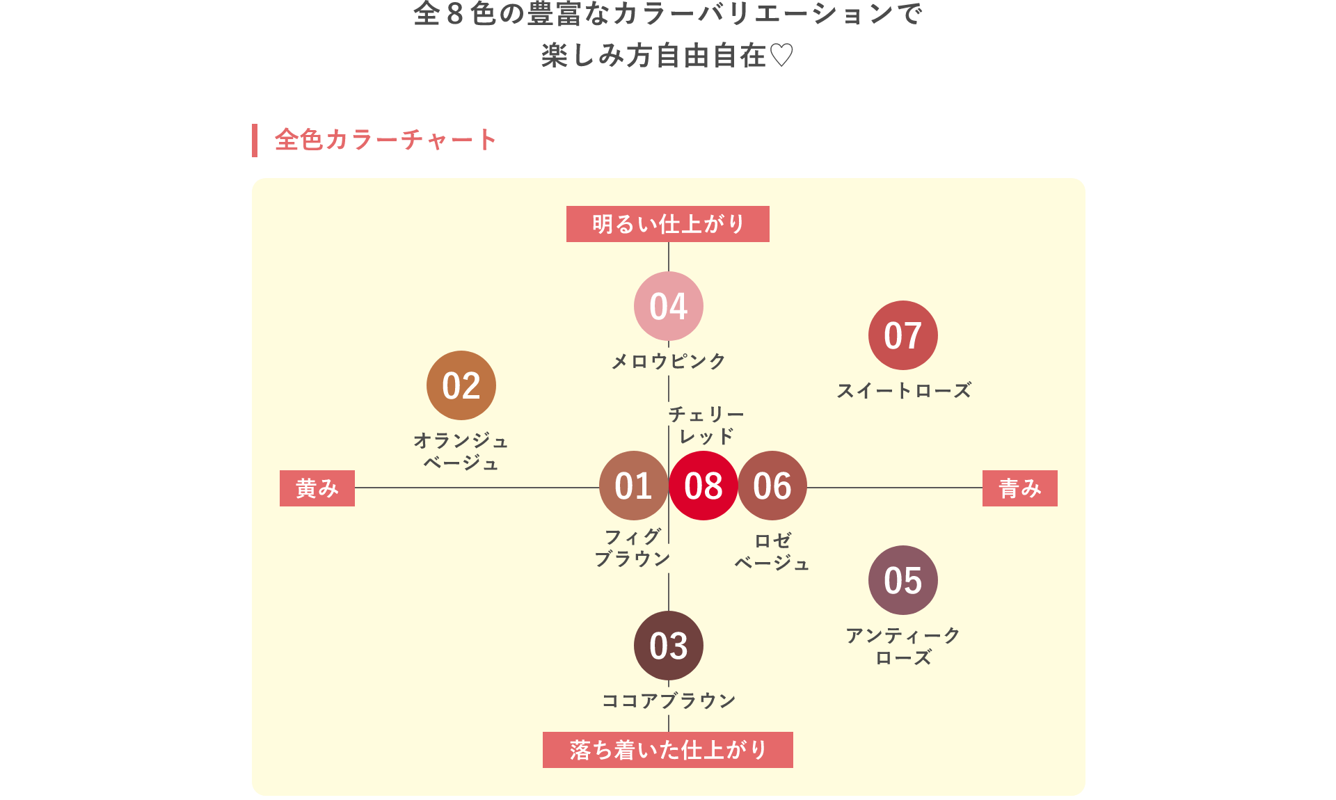 豊富なカラーバリエーション